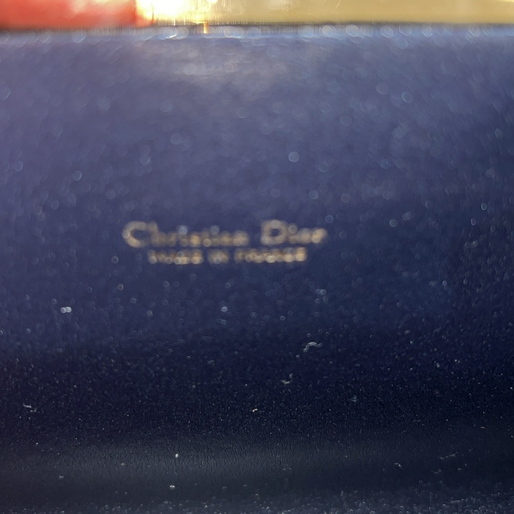 Dior Dark Navy Monogram Clutch with Gold Hardware - Picture 9 of 10